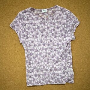 Cotton On Lavender Floral Short Sleeve Top